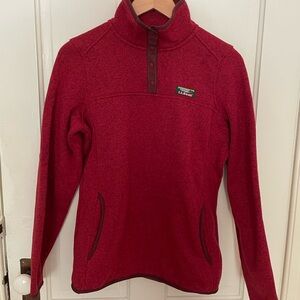 L.L. Bean Red Sweater Button-up fleece